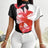 Women's New Small Stand Up Collar Loose Fit Comfortable And Elegant Temperament Floral Print Top - Lootquake