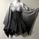 Fairy Trumpet Sleeve Gradient Handkerchief Dress