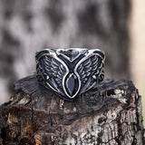 Fallen Angel Wing Demon Eye Stainless Steel Ring