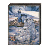 Starlight Otter Lighthouse Wooden Wall Art by J. Bergsma - Nature Wildlife Décor  - 85922572B-JB