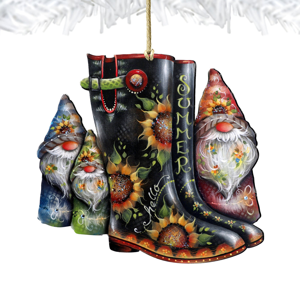 Adornos de madera con diseño de botas de verano de Jamie Mills-Price Love Kids Family Decor - 8611062-3-MP