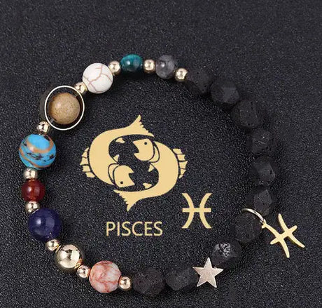 Natural Volcanic Rock Twelve Constellations Bracelets Fashion European And American Style - Lootquake