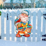 Decoración navideña para puerta con diseño de gatito y Papá Noel de G. DeBrekht - Decoración navideña con muñeco de nieve y Papá Noel - 8119175H