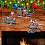 Christmas Train Wooden Ornaments Set of 3 by G. Debrekht - Christmas Decor - 8100198S3