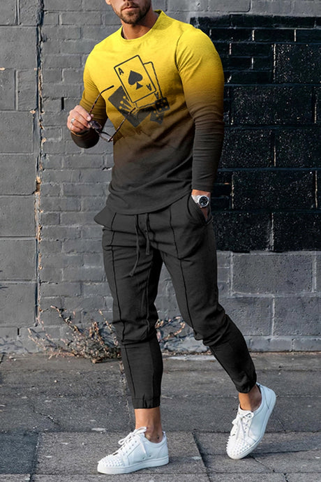 European And American Multi-color Long Sleeve Casual Sports Men Suit - Lootquake