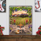 Arte mural "Vino al atardecer" de D. Gelsinger - Family Love Decor - 95684B-DG