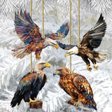 Juego de 3 adornos de madera de águilas de Alaska de G. Debrekht - Decoración navideña con temática de vida silvestre - 8091321S4