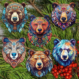 Mystical Bears Decorative Wooden Clip-on Ornaments Set of 6 by G. Debrekht - Wildlife Decor - 8090120C-S6