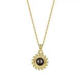 Female Sunflower Photo Projection 925 Pure Silver Necklace - Lootquake