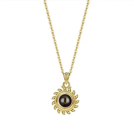 Female Sunflower Photo Projection 925 Pure Silver Necklace - Lootquake