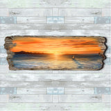 Ocean Sunset Wooden Wall Art by G. DeBrekht Coastal Decor - 8491106W