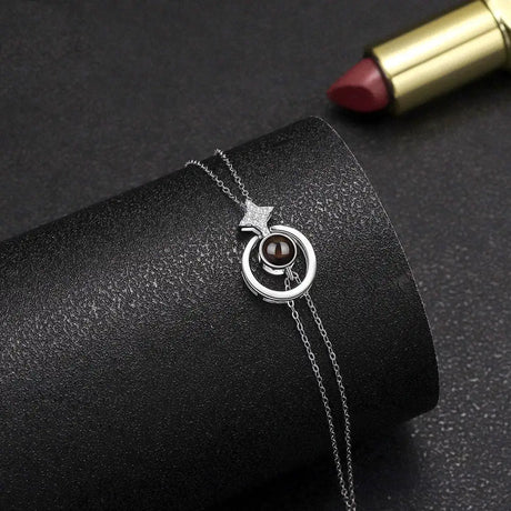 Women's S925 Round Diamond Embedded Star Bracelet - Lootquake
