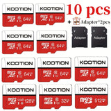 [10 cartes TF haute vitesse] KOOTION Lot de 10/5 cartes mémoire TF haute vitesse UHS-I C10 U1 64 Go 32 Go 512 Mo avec adaptateur SD | Mini carte SDXC pour smartphone, tablette, ordinateur portable, caméra embarquée, drone, console de jeu