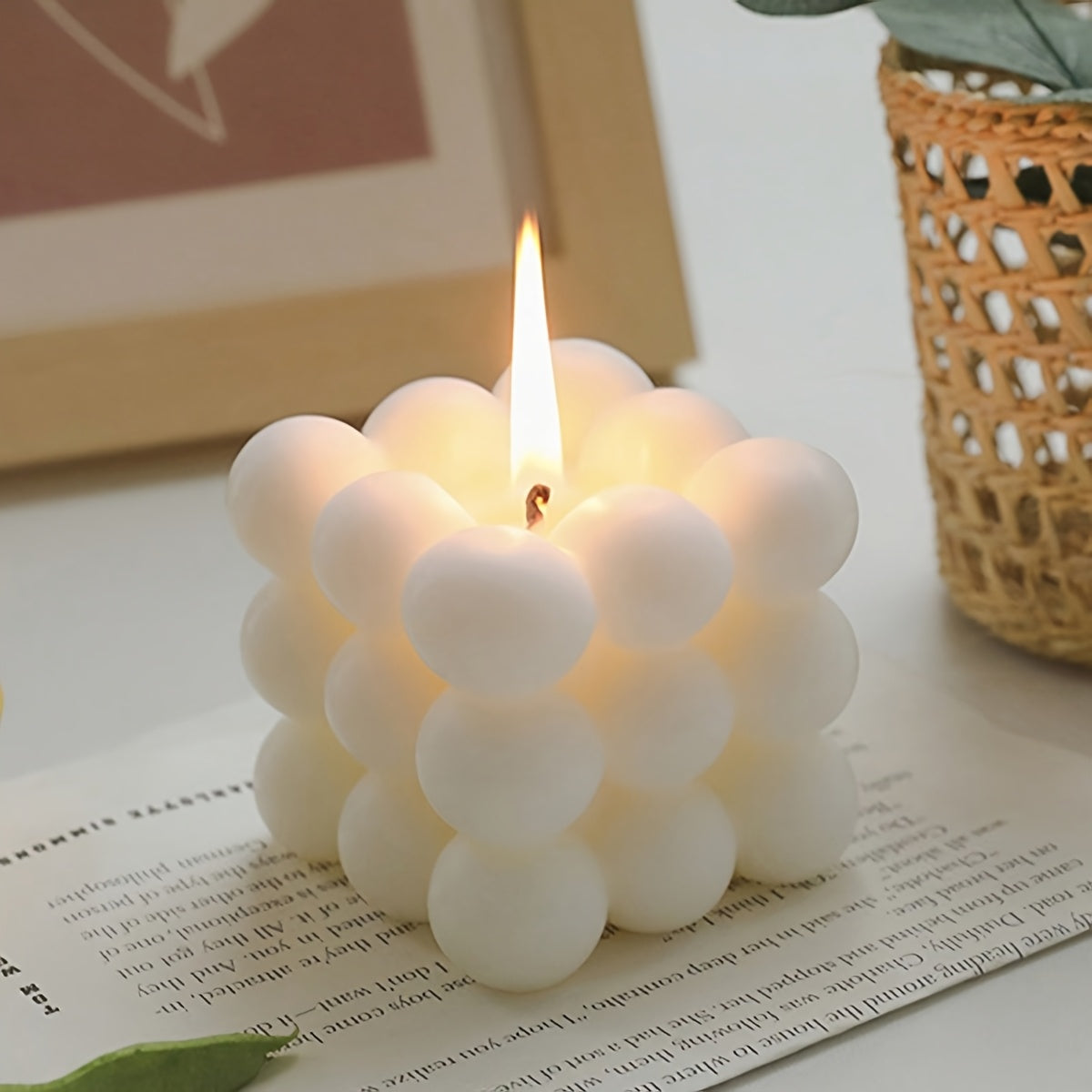 1pc Valentine'S Day Romance Themed Scented Candle - Single-Wick Soy Wax in Square Jar with Rosemary Fragrance, Smokeless Home Decor for Bedroom, Vanity, Photo Prop, Creative Gift for Friends, Family, Colleagues