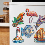 Ocean Crew Decorative Wooden Magnets Set of 6 by G. Debrekht - Coastal Decor - 8090065G-S6