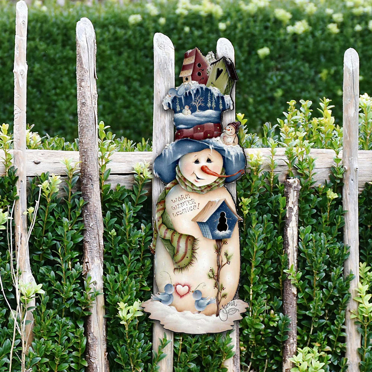 Decoración navideña para puerta de Frank Freezing de Jamie Mills-Price - Decoración navideña de Papá Noel y muñeco de nieve - 8457515H