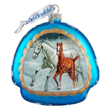 Adorno de cristal con caballos de invierno de G. DeBrekht - Decoración navideña - 756-015