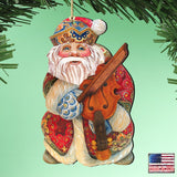 Musician Santa Wooden Ornaments by G. DeBrekht - Christmas Santa Snowman Decor - 8116213