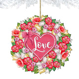 Love Flower Wreath Wooden Ornaments by G.DeBrekht - Love Family Kids Decor - 8185303-4