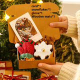 Christmas Scented Candle Gift Set - Creative Holiday Fragrance Box with Wooden Board & Card, Soy Wax, Ribbon Accents