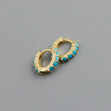 Circle-shaped Diamond Colorful Crystals Opal Zircon S925 Sterling Silver Earrings - Lootquake