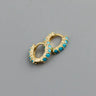 Circle-shaped Diamond Colorful Crystals Opal Zircon S925 Sterling Silver Earrings - Lootquake