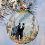 Adornos de madera "Viaje del oso negro de Alaska" de G.Debrekht - Decoración navideña con temática de vida silvestre - 870072