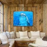 Arte de pared costero de madera con diseño de delfín de Speers de Nature Wonders - Decoración costera de vida marina - 95261B