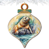 Coastal Sea Lion Wooden Ornaments by G.Debrekht - Wildlife Holiday Decor - 8710126