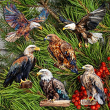 Eagle's Flight Decorative Wooden Clip-on Ornaments Set of 6 by G. Debrekht - Wildlife Decor - 8090101C-S6