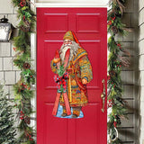Santa's Skiing Adventure Holiday Door Decor by G. Debrekht - Christmas Santa Snowman Decor - 8691403H