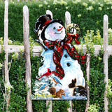 Decoración navideña para puerta de estilo antiguo de D. Gelsinger - Decoración navideña de Papá Noel y muñeco de nieve - 8461024H-1563