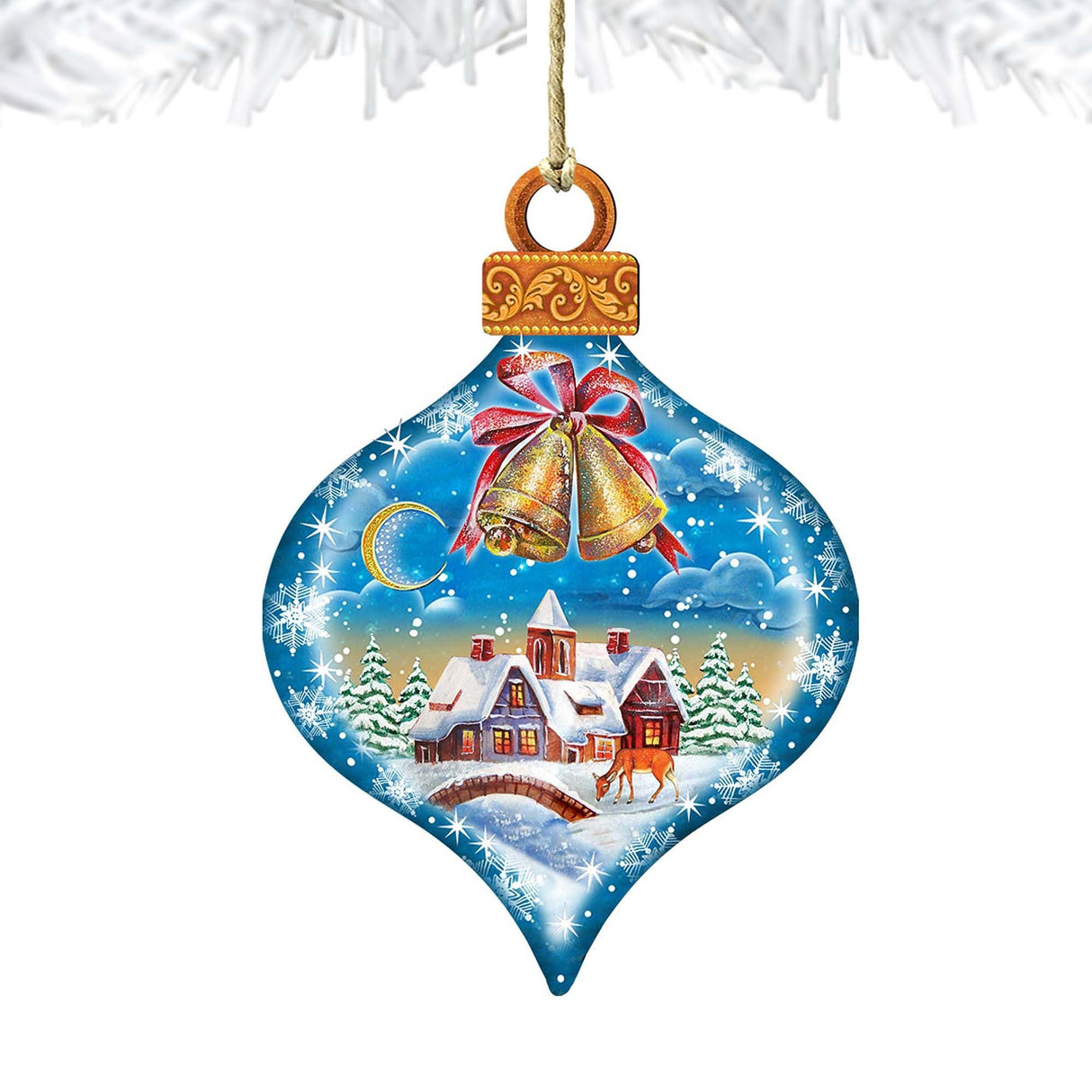 Adornos navideños de madera Winter Drop de G. DeBrekht - Decoración navideña de Papá Noel y muñeco de nieve - 8112182