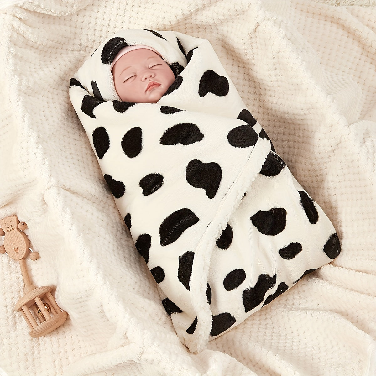 Manta de felpa con estampado de oso y vaca, lujosa y adorable decoración, ideal como regalo para Navidad, Acción de Gracias, Año Nuevo y San Valentín.
