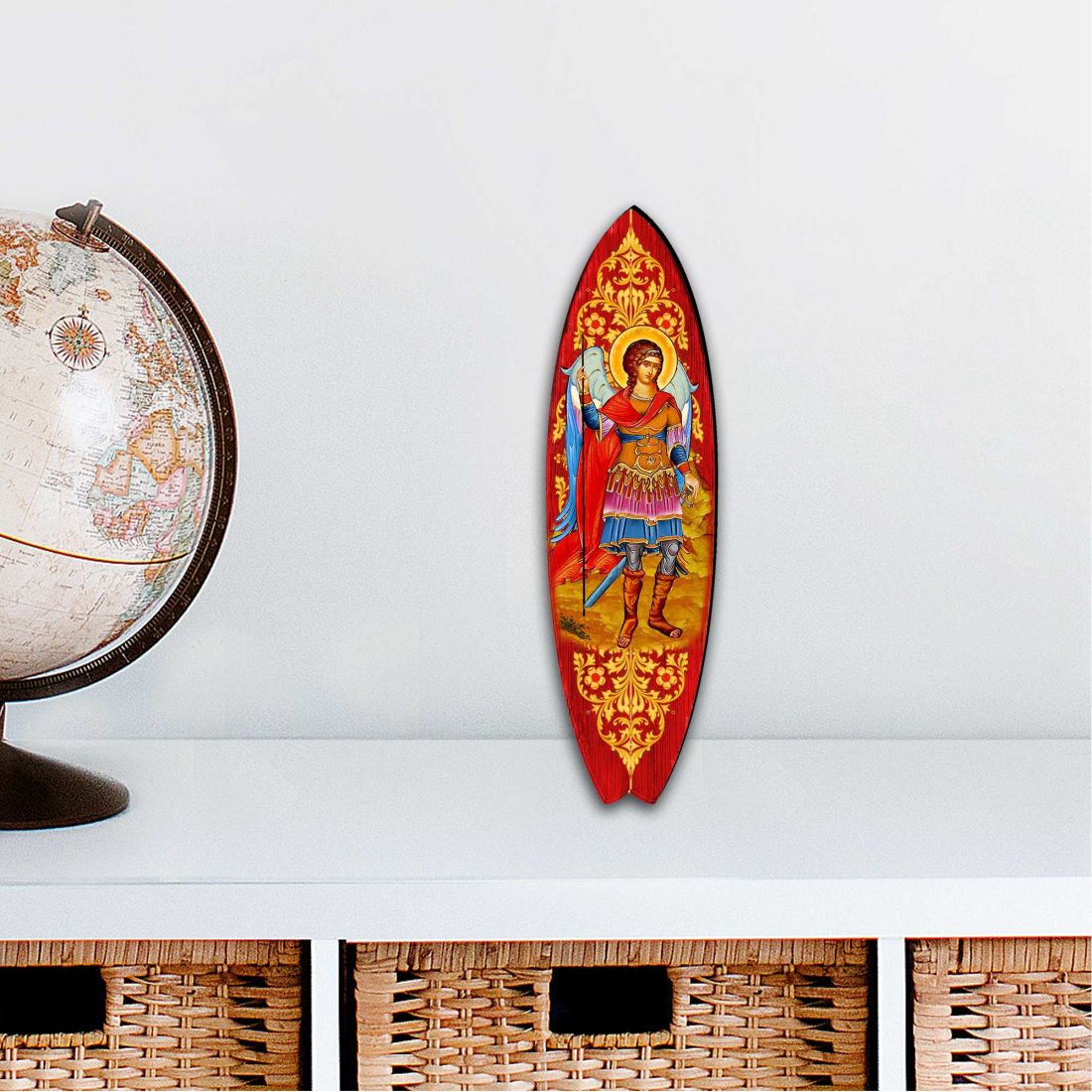 Tabla de surf de San Miguel, adorno costero para exteriores, grande, de G. DeBrekht - Decoración costera navideña - 8490105MS