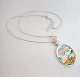 Sea Shell Pearl Silver-Plated Mother of Pearl Jewelry Pendant Necklace - 44054