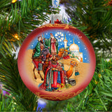 Adorno de cristal con forma de bola de los Reyes Magos de G. DeBrekht - Decoración navideña para la Natividad - 73551