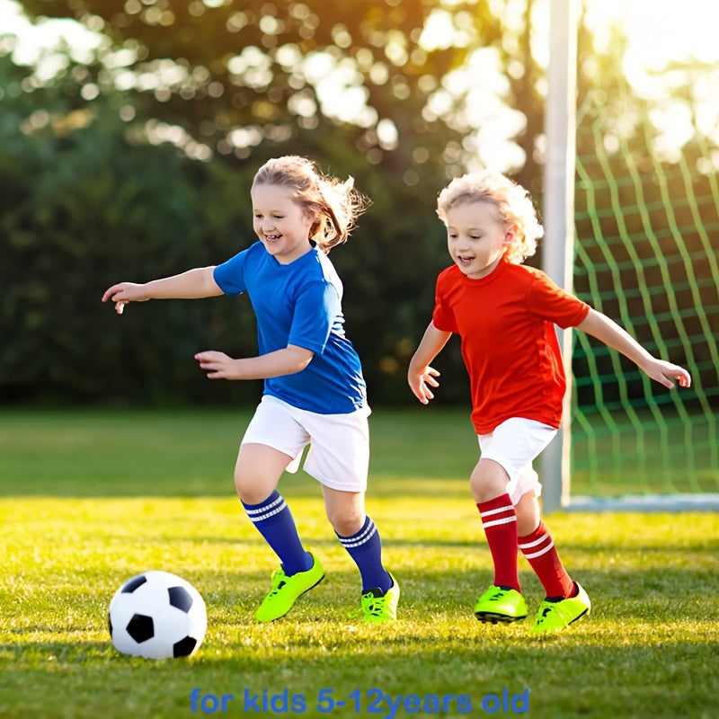 1 par de calcetines deportivos a rayas hasta la rodilla para niños: transpirables y cómodos para baloncesto, fútbol y running.