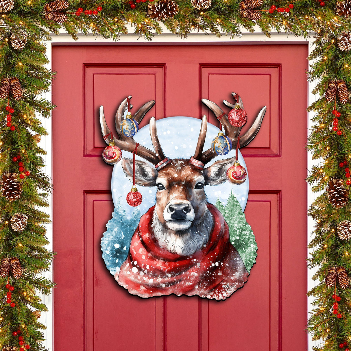 Christmas Mood Holiday Door Decor  by G. Debrekht - Christmas Decor - 8611034H