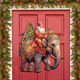 Decoración navideña para puerta con Papá Noel y elefante de G. Debrekht - Decoración navideña - 8611043-2H
