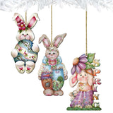 Spring Wooden Ornaments Set of 3 by Jamie Mills-Price - Easter Spring Decor - 8100085S3-MP