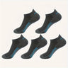 5 pares de calcetines tobilleros lisos para hombre, cómodos, transpirables, suaves y absorbentes del sudor, ideales para exteriores.
