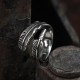 Feather Stainless Steel Ring