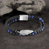 Feather Tiger’s Eye Leather Beaded Bracelet