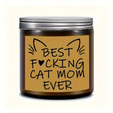 La meilleure maman de chats au monde - Bougie parfumée à la lavande dans un pot en verre, cadeau idéal pour les amoureux des chats, les mamans, les filles, les sœurs, les tantes, les épouses, les meilleures amies et les collègues.