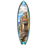 Mediterranean Seaside Surfboard Coastal Wall Art by G. DeBrekht - Coastal Holiday Decor - 8490118HS