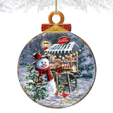 Hot Chocolate Stand - Frosty Fun Wooden Ornaments by D. Gelsinger Christmas Santa Snowman Decor - 8611087-DG