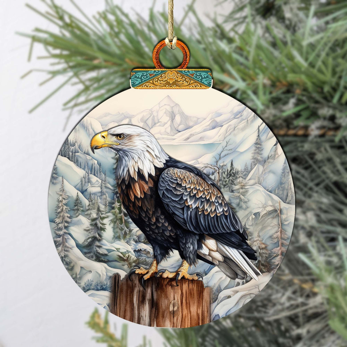 Bald Eagle Majesty Wooden Ornaments by G.Debrekht - Wildlife Holiday Decor - 870059