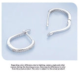 Sterling Silver S925 Simple Zircon Ear Clip White Gold Plated Smooth - Lootquake