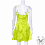 Female Portrait Lace Print Suspender Dress